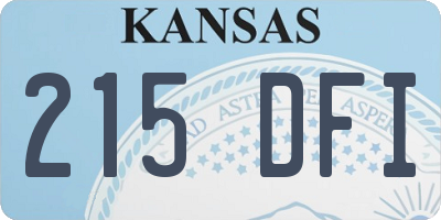 KS license plate 215DFI