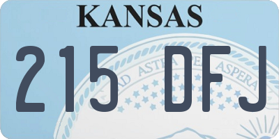 KS license plate 215DFJ