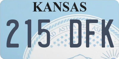 KS license plate 215DFK