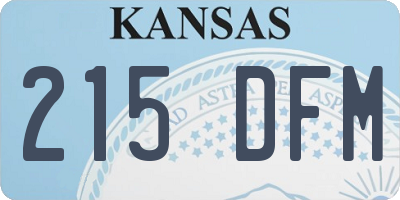 KS license plate 215DFM