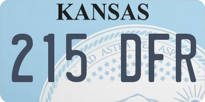 KS license plate 215DFR
