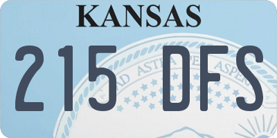 KS license plate 215DFS