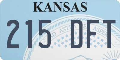 KS license plate 215DFT