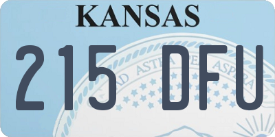 KS license plate 215DFU