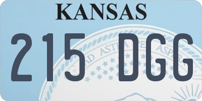 KS license plate 215DGG