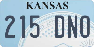 KS license plate 215DNO