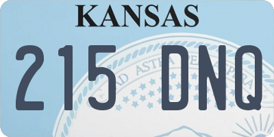 KS license plate 215DNQ