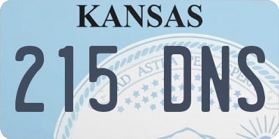 KS license plate 215DNS