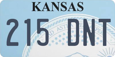 KS license plate 215DNT