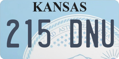 KS license plate 215DNU