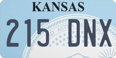 KS license plate 215DNX