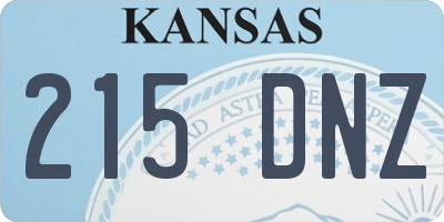 KS license plate 215DNZ