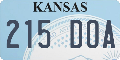 KS license plate 215DOA