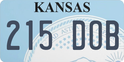 KS license plate 215DOB