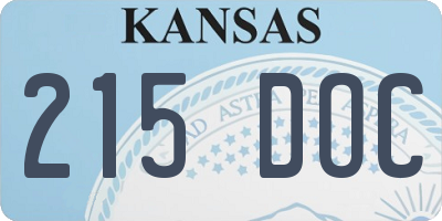 KS license plate 215DOC