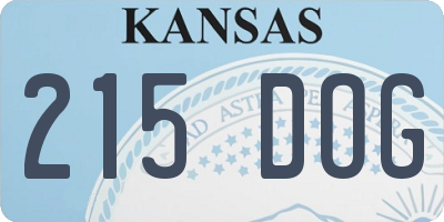 KS license plate 215DOG
