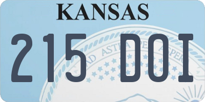 KS license plate 215DOI