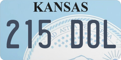 KS license plate 215DOL