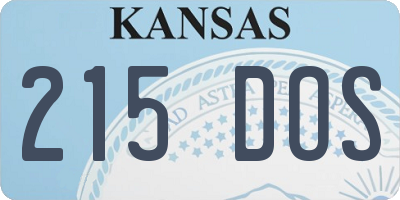 KS license plate 215DOS