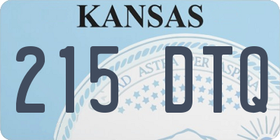 KS license plate 215DTQ