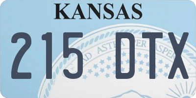 KS license plate 215DTX
