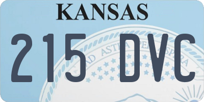 KS license plate 215DVC