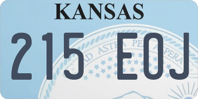 KS license plate 215EOJ