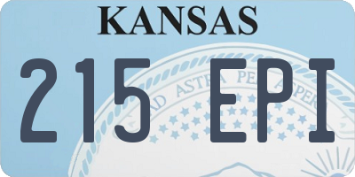 KS license plate 215EPI