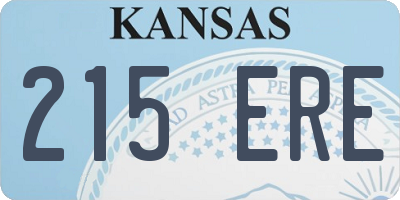 KS license plate 215ERE