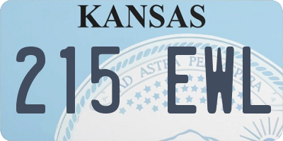 KS license plate 215EWL