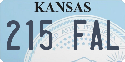 KS license plate 215FAL