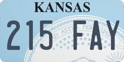 KS license plate 215FAY