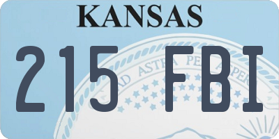 KS license plate 215FBI