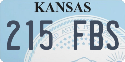 KS license plate 215FBS