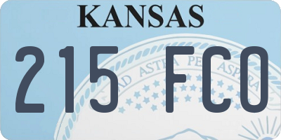 KS license plate 215FCO