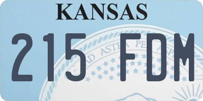KS license plate 215FDM