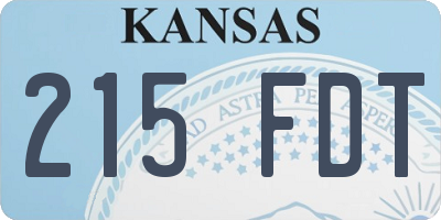 KS license plate 215FDT