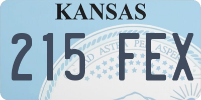 KS license plate 215FEX
