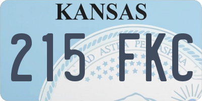 KS license plate 215FKC