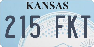 KS license plate 215FKT