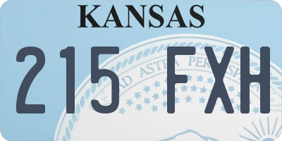 KS license plate 215FXH