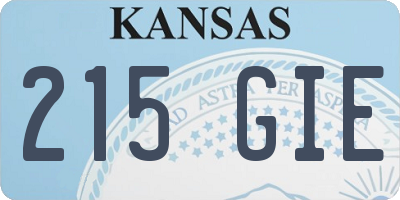 KS license plate 215GIE