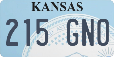 KS license plate 215GNO