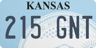 KS license plate 215GNT