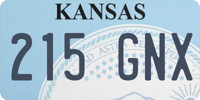 KS license plate 215GNX