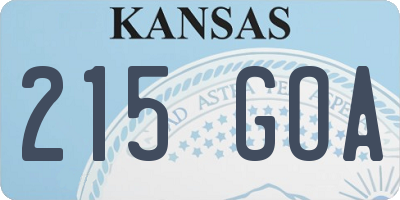 KS license plate 215GOA