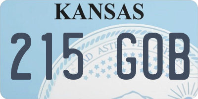 KS license plate 215GOB