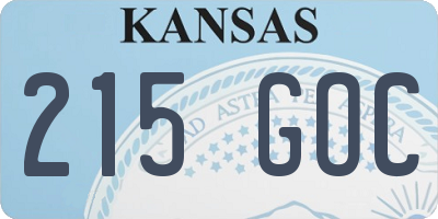 KS license plate 215GOC