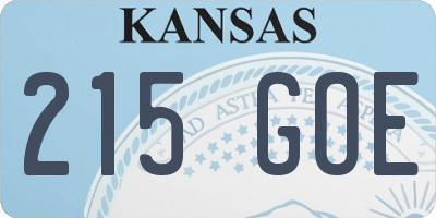 KS license plate 215GOE