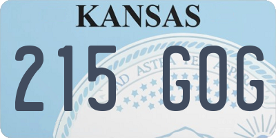KS license plate 215GOG